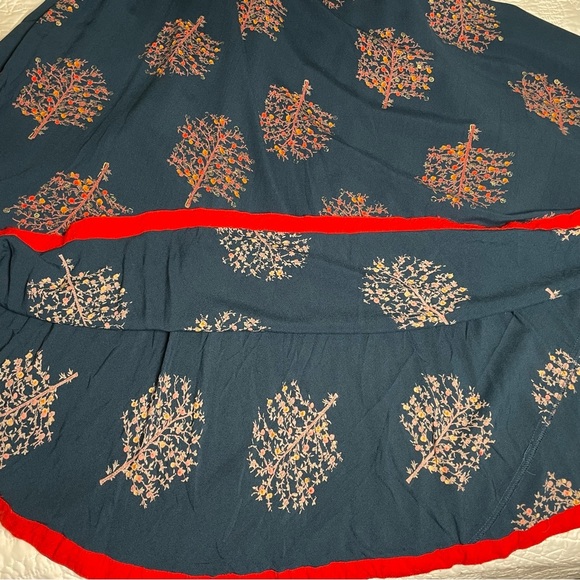 Chic and Flowy Full Length Maxi Dress Embroidered Jewel Tone Teal Blue Size XL - Picture 7 of 13